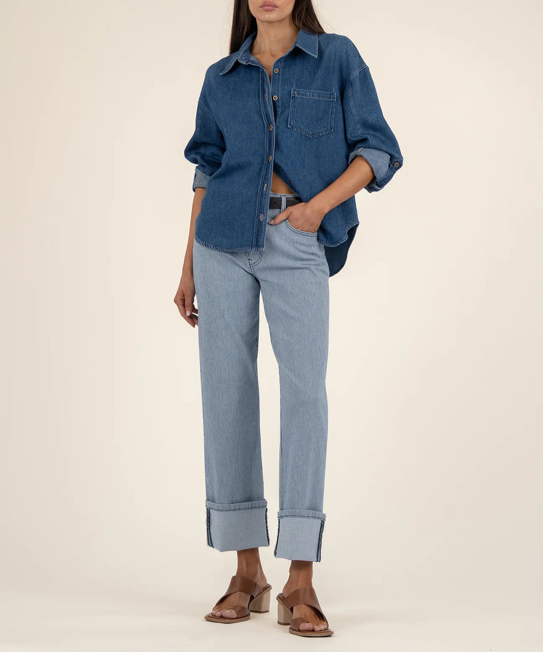 Pantalon Jeans Fay droit taille haute