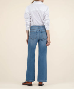 Pantalon Jean Taille Haute Jambe Large