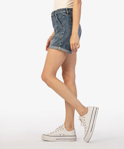 Jane High Rise Short Bleu Denim Taille Haute Kut From The Kloth