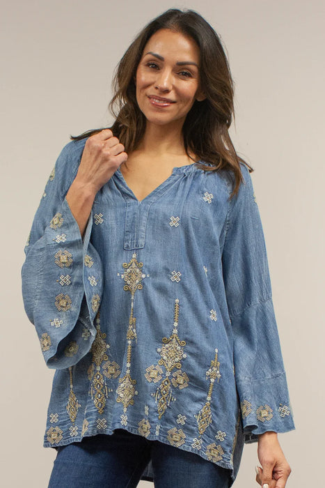 Chemise Iris Bleu Tencel