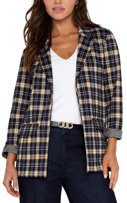 Blazer Veston Boyfriend Bleu Automne