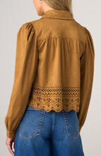 Veste à manches bouffantes avec ourlet Suède