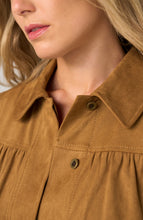 Veste à manches bouffantes avec ourlet Suède