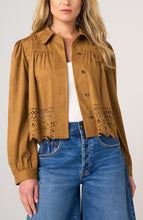 Veste à manches bouffantes avec ourlet Suède