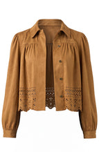 Veste à manches bouffantes avec ourlet Suède