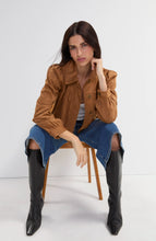 Veste à manches bouffantes avec ourlet Suède