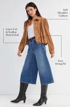 Veste à manches bouffantes avec ourlet Suède