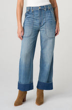 Jeans Denim Coupe droite décontractée taille haute avec poches utilitaires