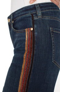 Pantalon Denim Jambe large Stride avec bordure en velours