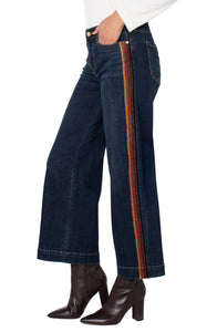 Pantalon Denim Jambe large Stride avec bordure en velours