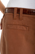 Pantalon Jeans Taille Haute Jambe Large 3\4 Café
