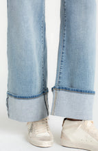 Jeans Pantalon large taille haute Morgan à revers