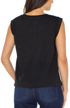 Haut sans manches tissé en tricot Noir