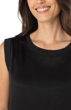 Haut sans manches tissé en tricot Noir