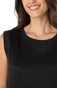 Haut sans manches tissé en tricot Noir