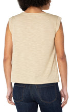 Haut sans manches tissé en tricot Or