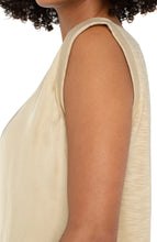 Haut sans manches tissé en tricot Or