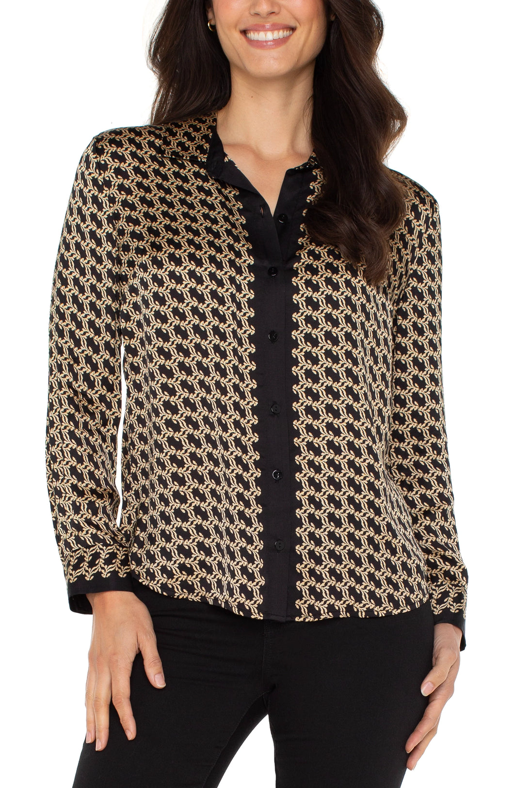Chemise Blouse Noir et Gold Liverpool