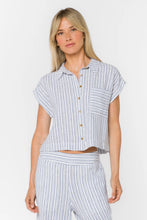 Chemise Courte Lucky Rayure Bleu Lin