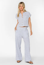 Chemise Courte Lucky Rayure Bleu Lin