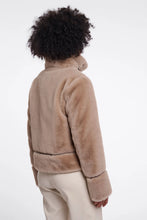 Manteau Lambra Taupe Fausse Fourrure
