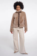 Manteau Lambra Taupe Fausse Fourrure