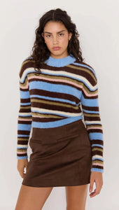 Pull à rayures duveteuses Poe Minkpink