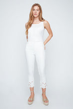Pantalon Denim Blanc Jambe Droite 3\4 Renuar