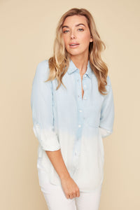 Chemise Manche ajustable Denim Tencel Bleu Délavé