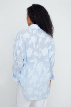 Chemise Bleu Combo Broderie Blanche