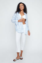 Chemise Bleu Combo Broderie Blanche