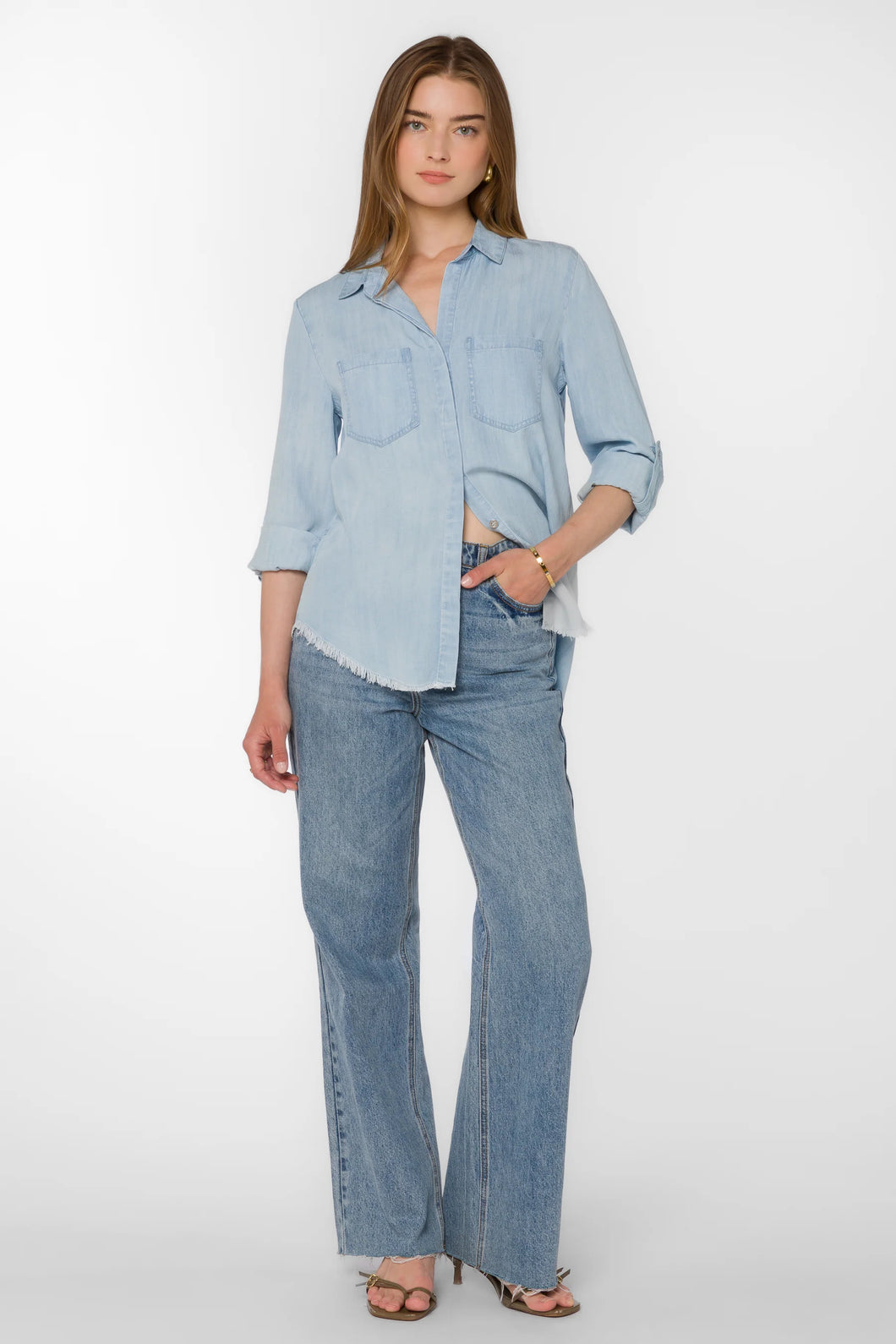 Chemise  Riley Tencel Bleu Denim Summer