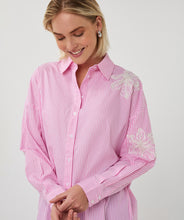 Chemise à Rayure Fleur Rose Esqualo
