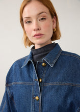Veste en jean à manches kimono, délavage foncé FDJ