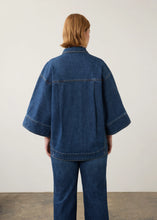 Veste en jean à manches kimono, délavage foncé FDJ