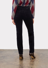 Pantalon Suzanne à jambe droite en velours côtelé, myrtille