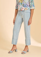 Jean Olivia cheville large a revers, bleu Ciel FDJ