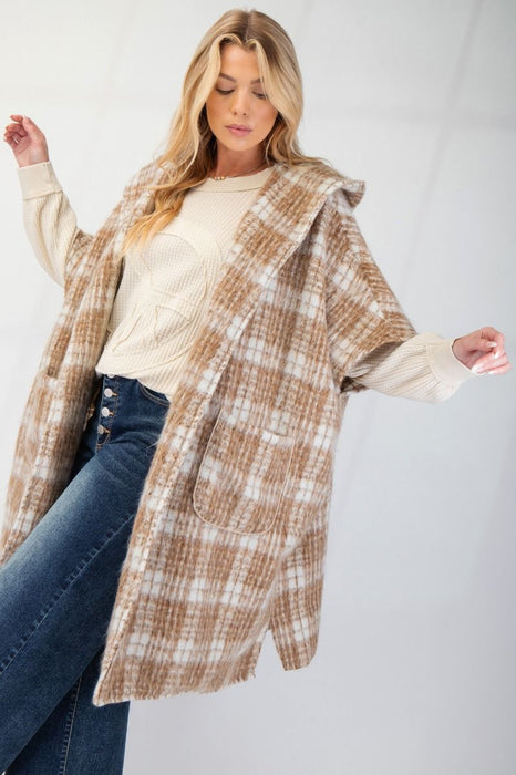 Cardigan Oversize Avec Poche Ample Camel