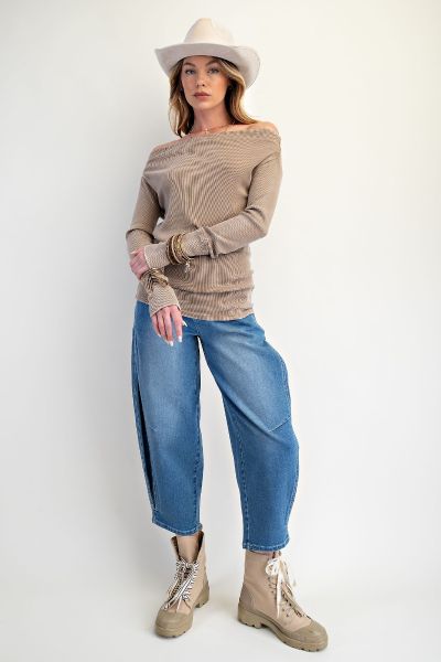 Top Épaule Dénudée Taupe