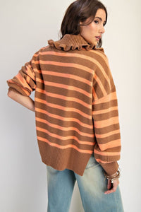 Pull Chandail Avec Col à Rayure