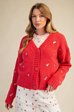 Cardigan Rouge Petite Fleur