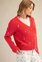 Cardigan Rouge Petite Fleur