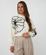 Chandail Fleur Crème Esqualo Fashion