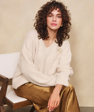 Pull Col en V Crème Esqualo