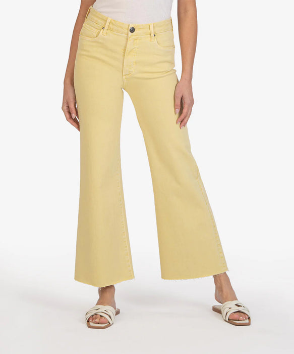 Meg Jeans Taille Haute 70 Jambe Évasée CITRON