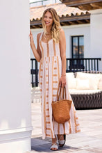 Robe Maxi  Rayure Taupe Tribal Fashion