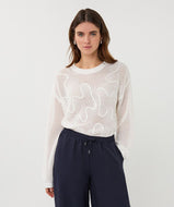 Chandail Pull à Maille Blanc Esqualo