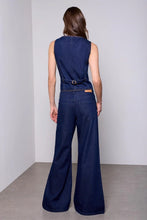 Denim Audrey BLUE THREAD À Jambe Large Avec Bijou