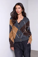 Cardigan Pull à motif losanges BLUE THREAD