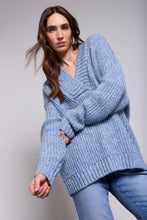 Pull en maille côtelée épaisse surdimensionné BLUE THREAD Bleu Ciel